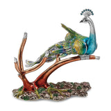 Luxury Giftware by Jere Bejeweled Crystal and Enameled Peacock Bottle Holder