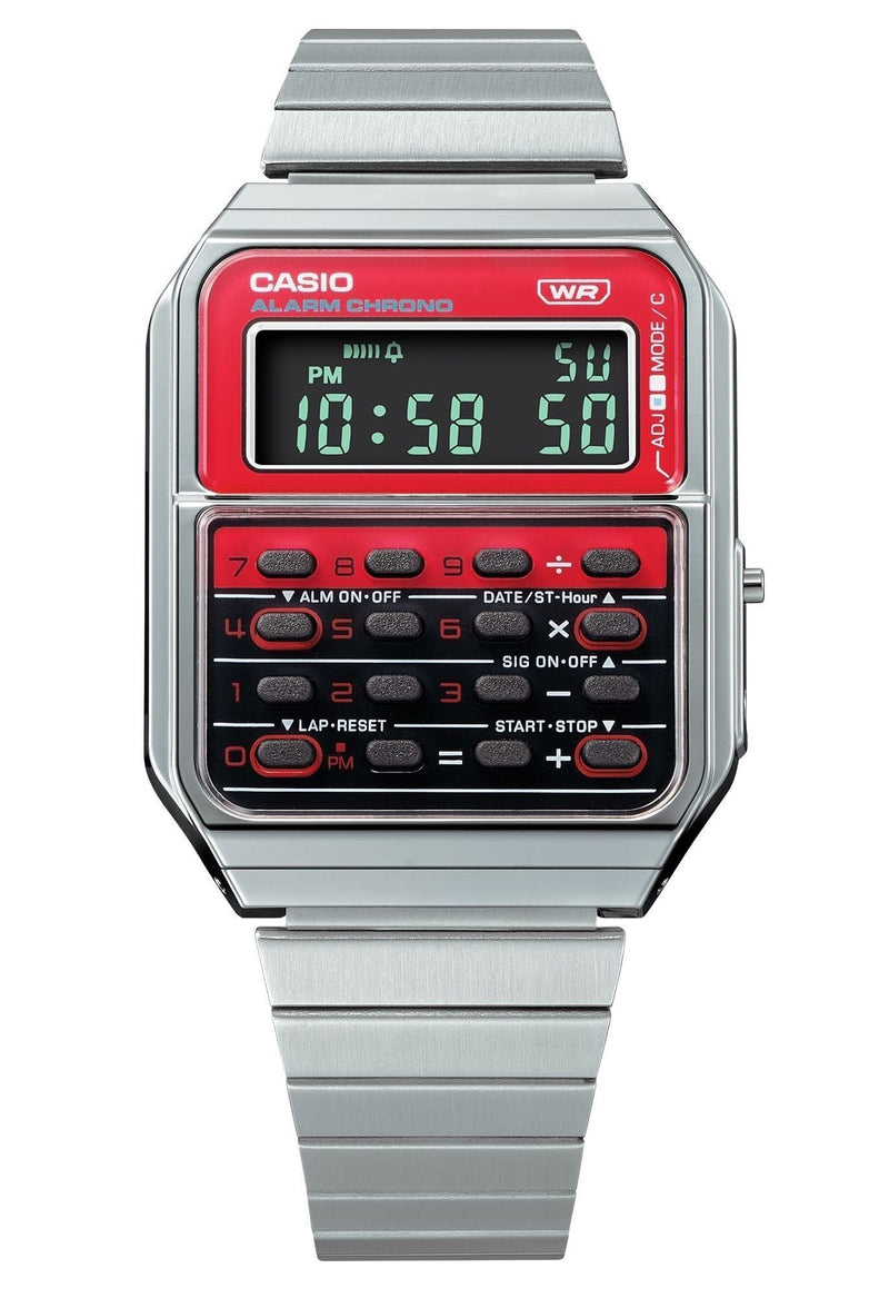 Casio Vintage Heritage Colors Digital Stainless Steel Quartz CA-500WE-4B Unisex Calculator Watch