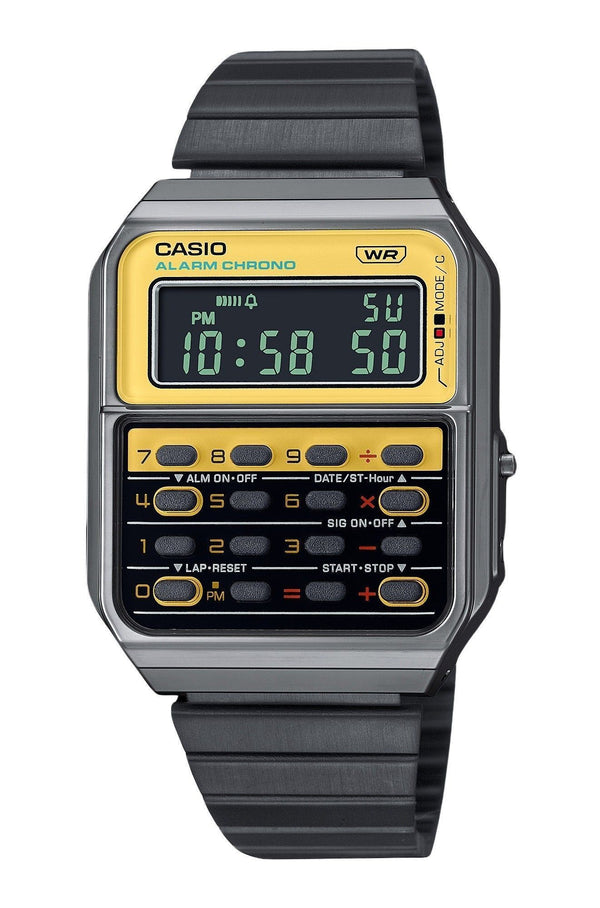 Casio Vintage Heritage Colors Digital Stainless Steel Quartz CA-500WEGG-9B Unisex Calculator Watch