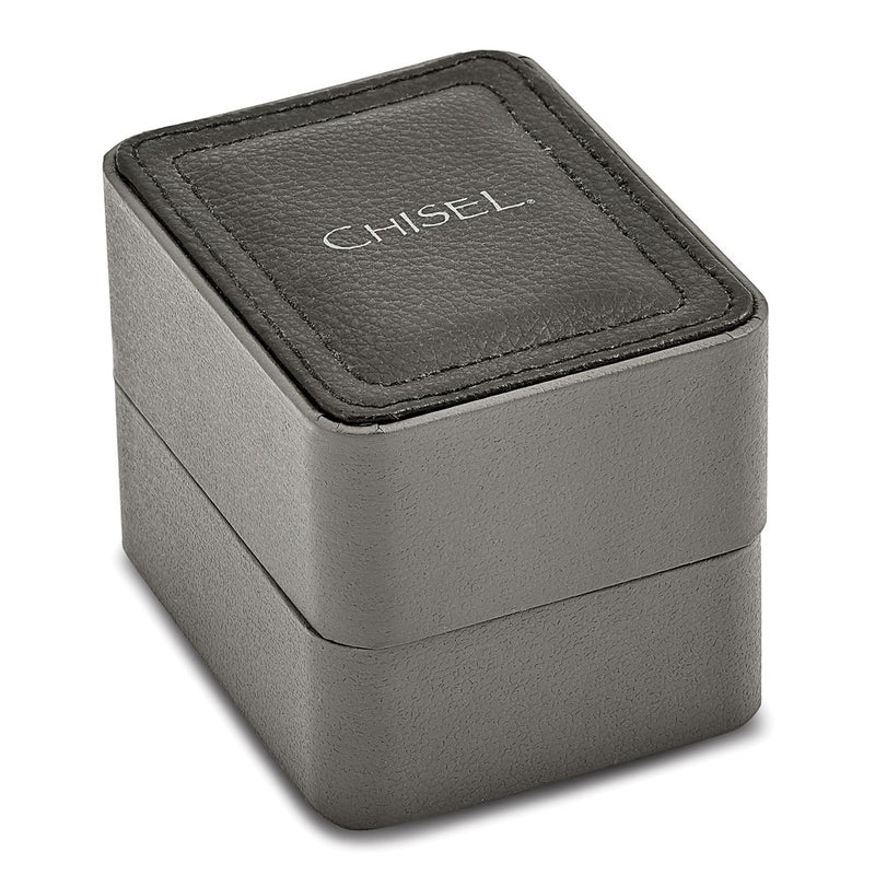 Chisel Matte Black IP-plated Black Dial Black Leather Band with Quick Release Watch