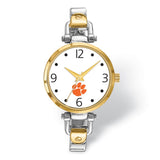 LogoArt Clemson University Elegant Ladies Two-tone Quartz Bracelet Watch