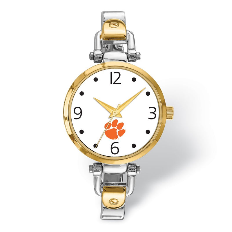 LogoArt Clemson University Elegant Ladies Two-tone Quartz Bracelet Watch