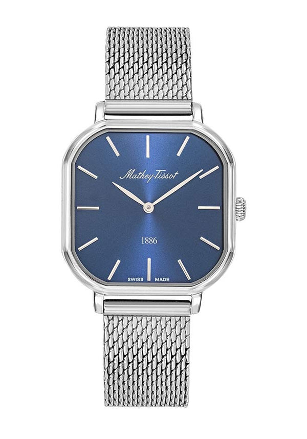 Mathey-Tissot Monsoon Square Stainless Steel Blue Dial Quartz D7917ABU Women's Watch