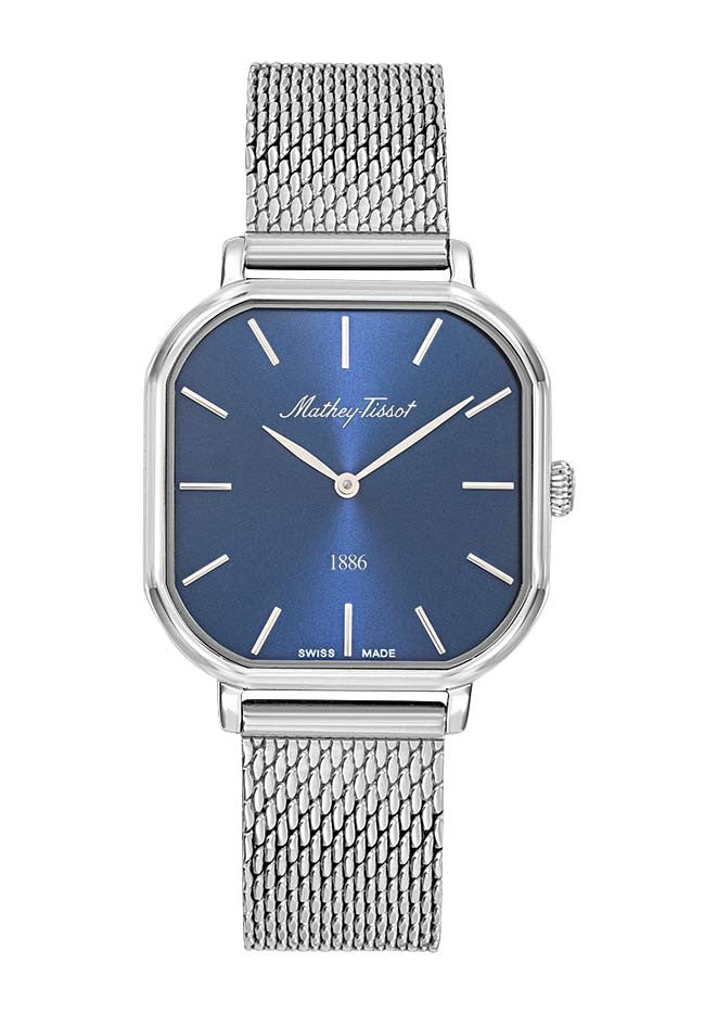 Mathey-Tissot Monsoon Square Stainless Steel Blue Dial Quartz D7917ABU Women's Watch