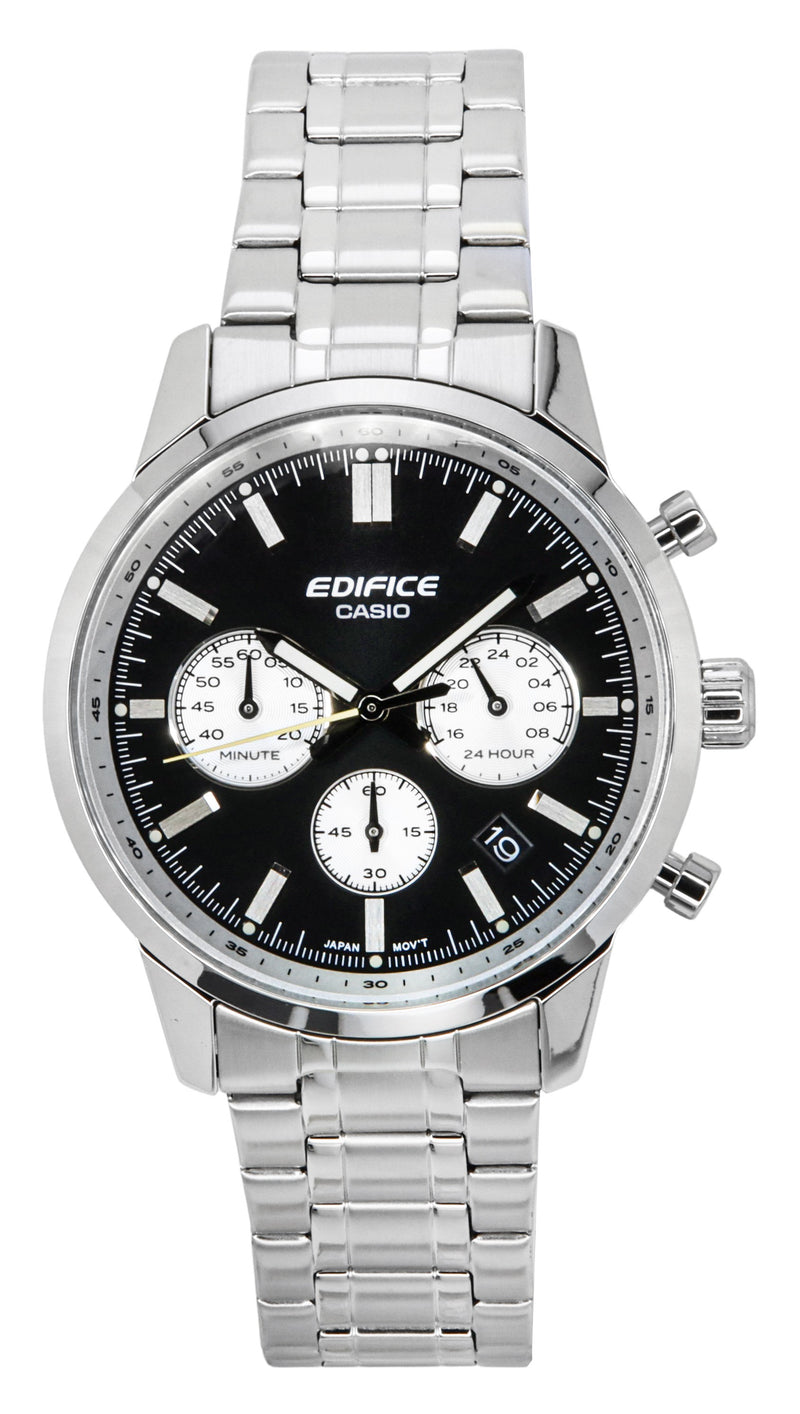 Casio Edifice Analog Chronograph Stainless Steel Black Dial Quartz EFR-575D-1A 100M Mens Watch