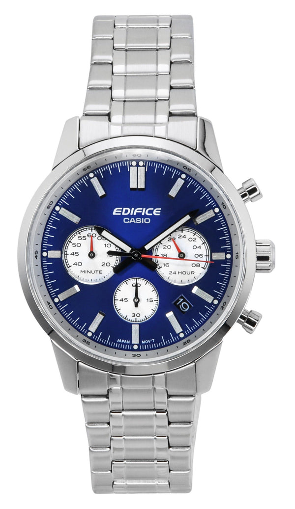 Casio Edifice Analog Chronograph Stainless Steel Blue Dial Quartz EFR-575D-2A 100M Mens Watch