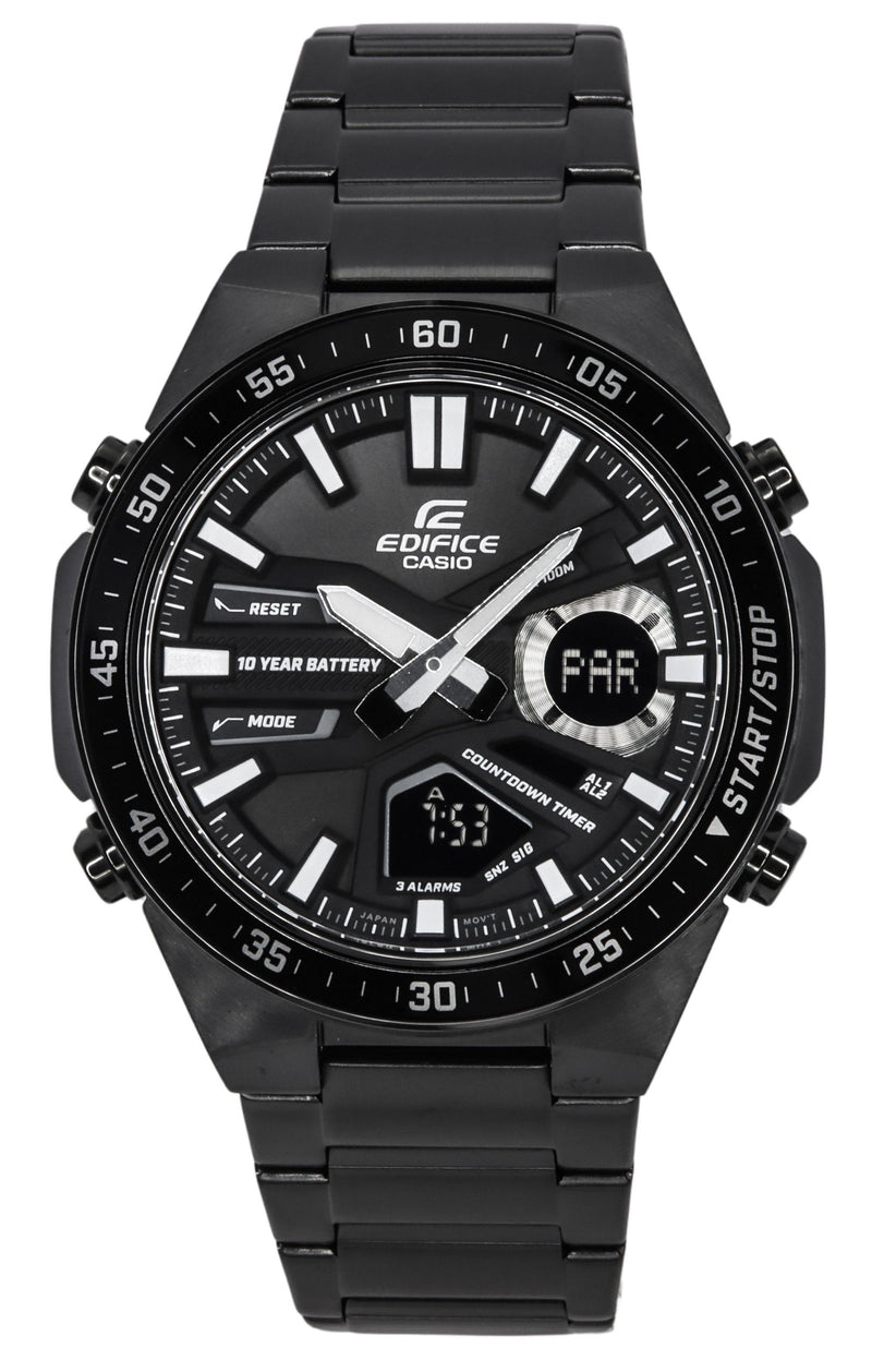 Casio Edifice Analog Digital Stainless Steel Black Dial Quartz EFV-C110DC-1A 100M Men's Watch