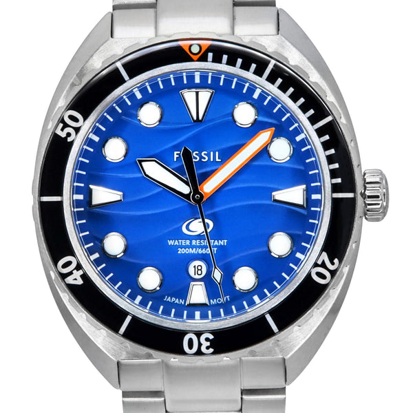 Fossil Breaker Stainless Steel Blue Dial Quartz Diver display picture 3