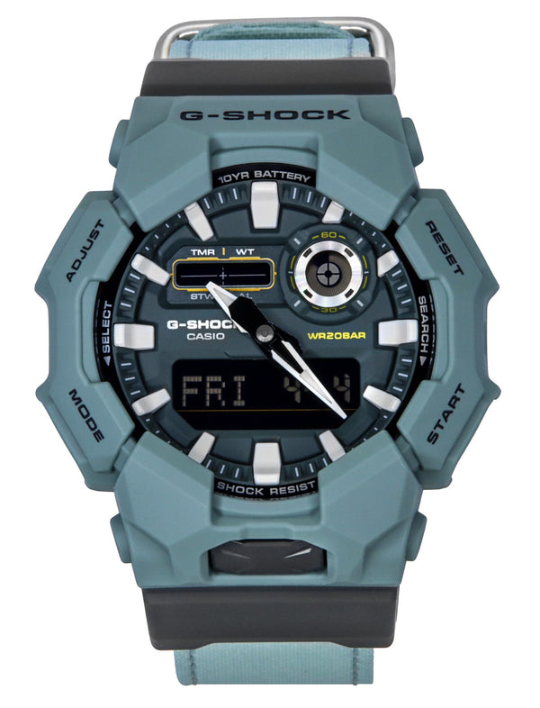 Casio G-Shock Analog Digital Cloth Strap Blue Dial Quartz GA-010CE-2A 200M Mens Watch