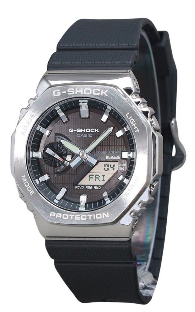 Casio G-Shock G-Steel Analog Digital Smartphone Link Bio Based Resin Strap Black Dial Tough Solar GBM-2100-1A 200M Mens Watch