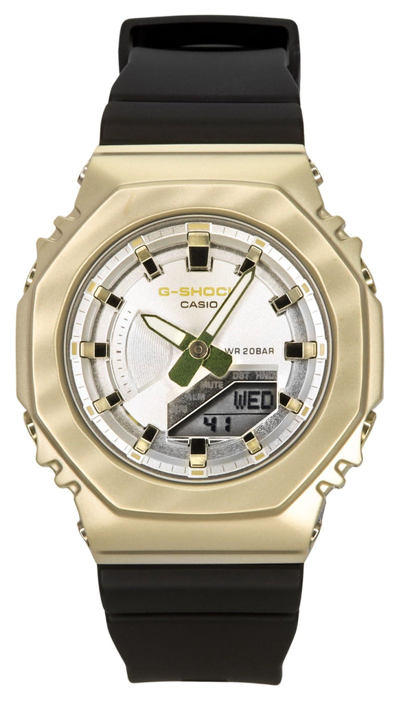 Casio G-Shock Metal Clad Analog Digital Resin Strap Siver Dial Quartz GM-S2100BC-1A 200M Women's Watch