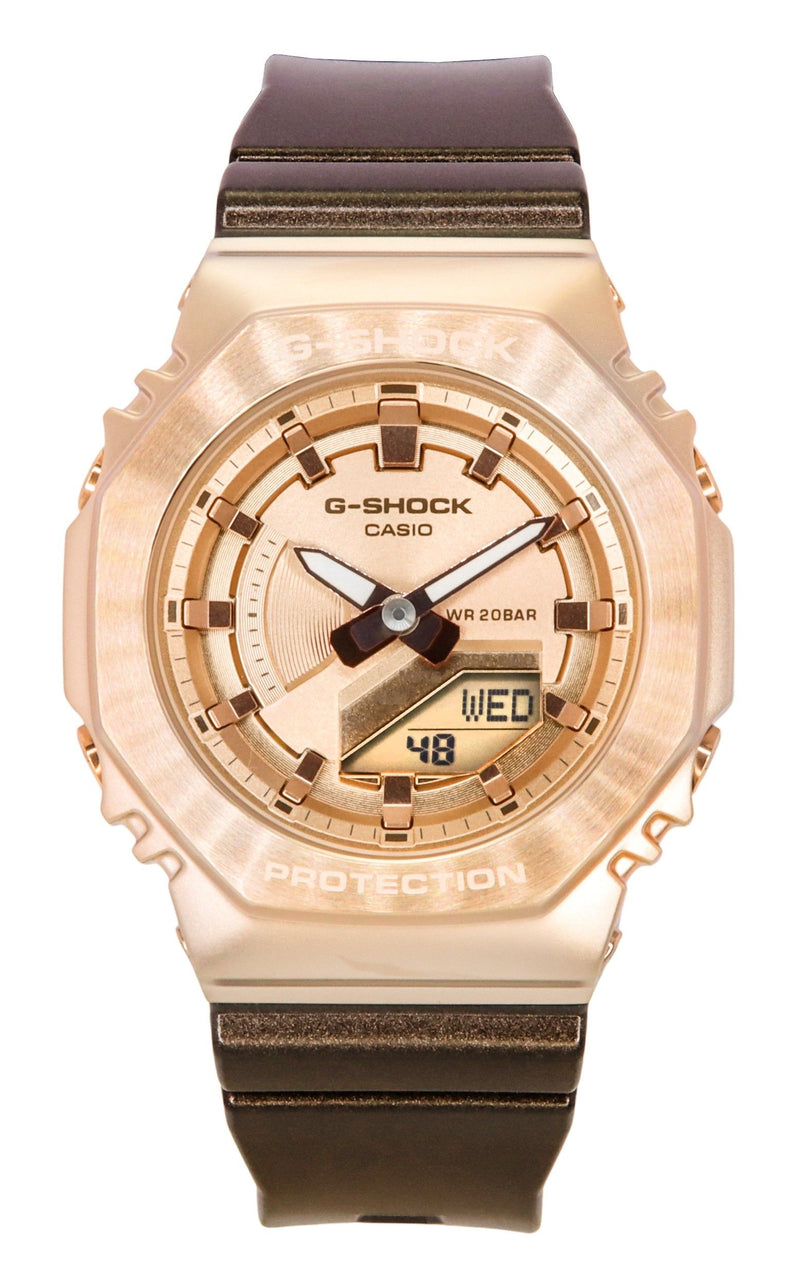 Casio G-Shock Analog Digital Bio-Based Resin Strap Rose Gold Dial Quartz GM-S2100CB-5A 200M Women's Watch