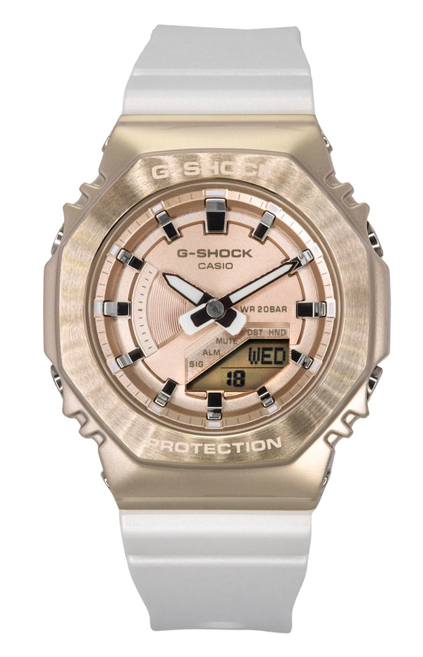 Casio G-Shock Analog Digital Bio-Based Resin Strap Rose Gold Dial Quartz GM-S2100CW-7A 200M Women's Watch