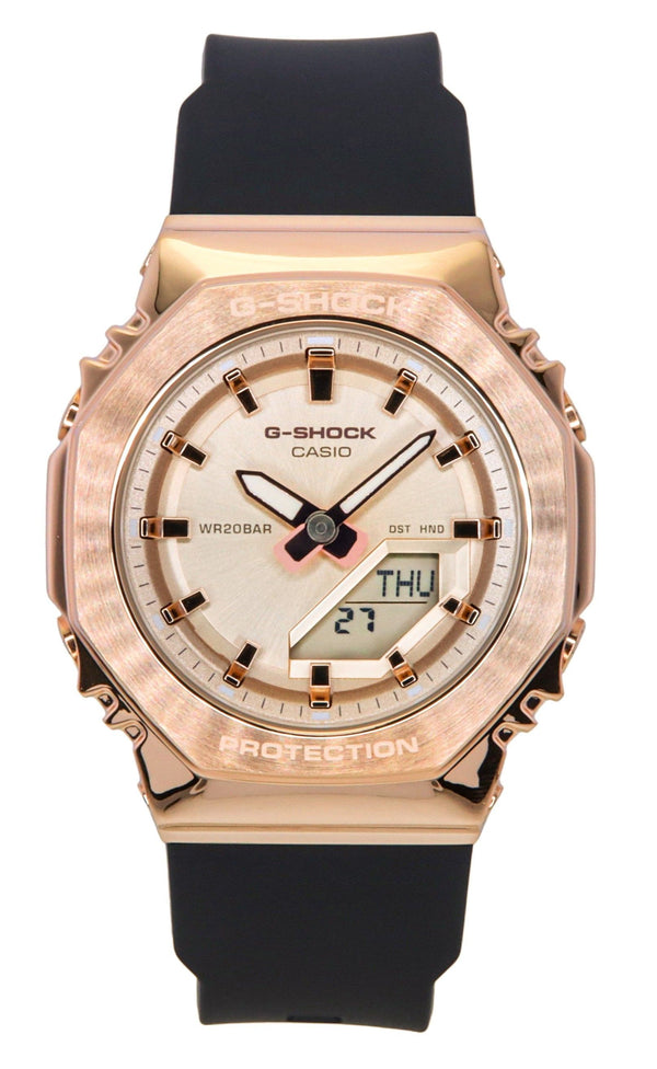 Casio G-Shock Analog Digital Bio-Based Resin Strap Gold Dial Quartz GM-S2110PG-1A4 200M Womens Watch
