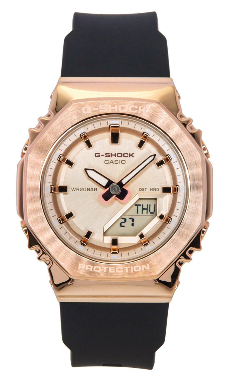 Casio G-Shock Analog Digital Bio-Based Resin Strap Gold Dial Quartz GM-S2110PG-1A4 200M Womens Watch