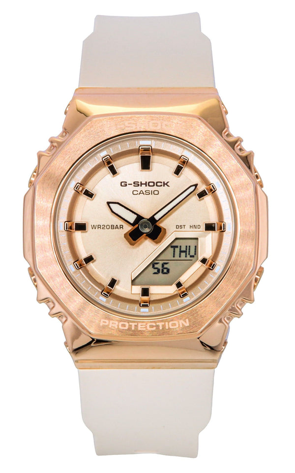 Casio G-Shock Analog Digital Bio-Based Resin Strap Rose Gold Dial Quartz GM-S2110PG-4A 200M Womens Watch