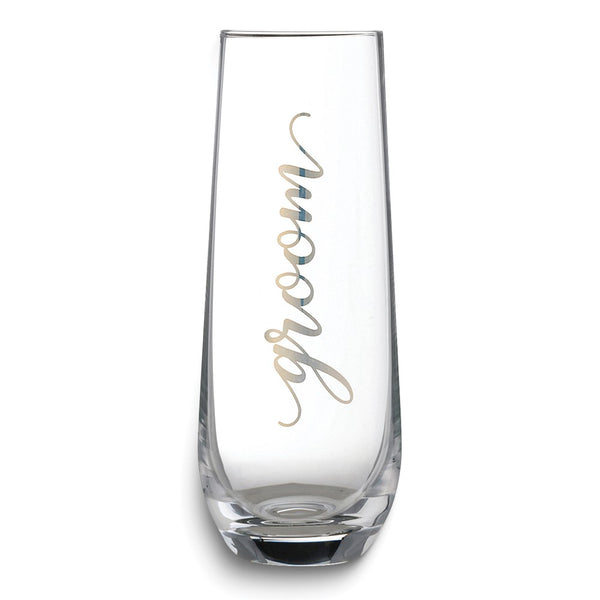 Lillian Rose Gold-tone GROOM Stemless Champagne Glass