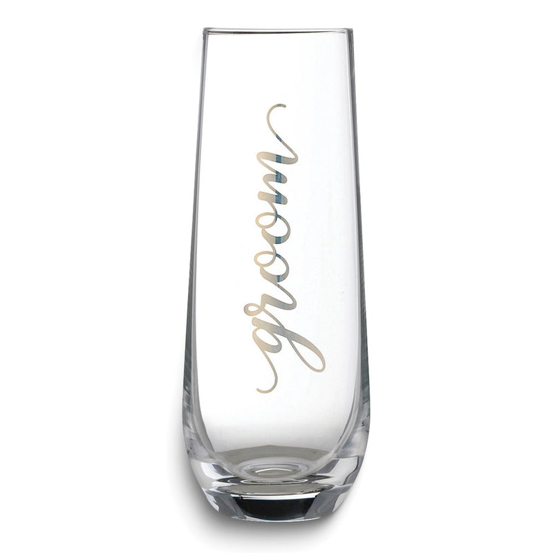 Lillian Rose Gold-tone GROOM Stemless Champagne Glass