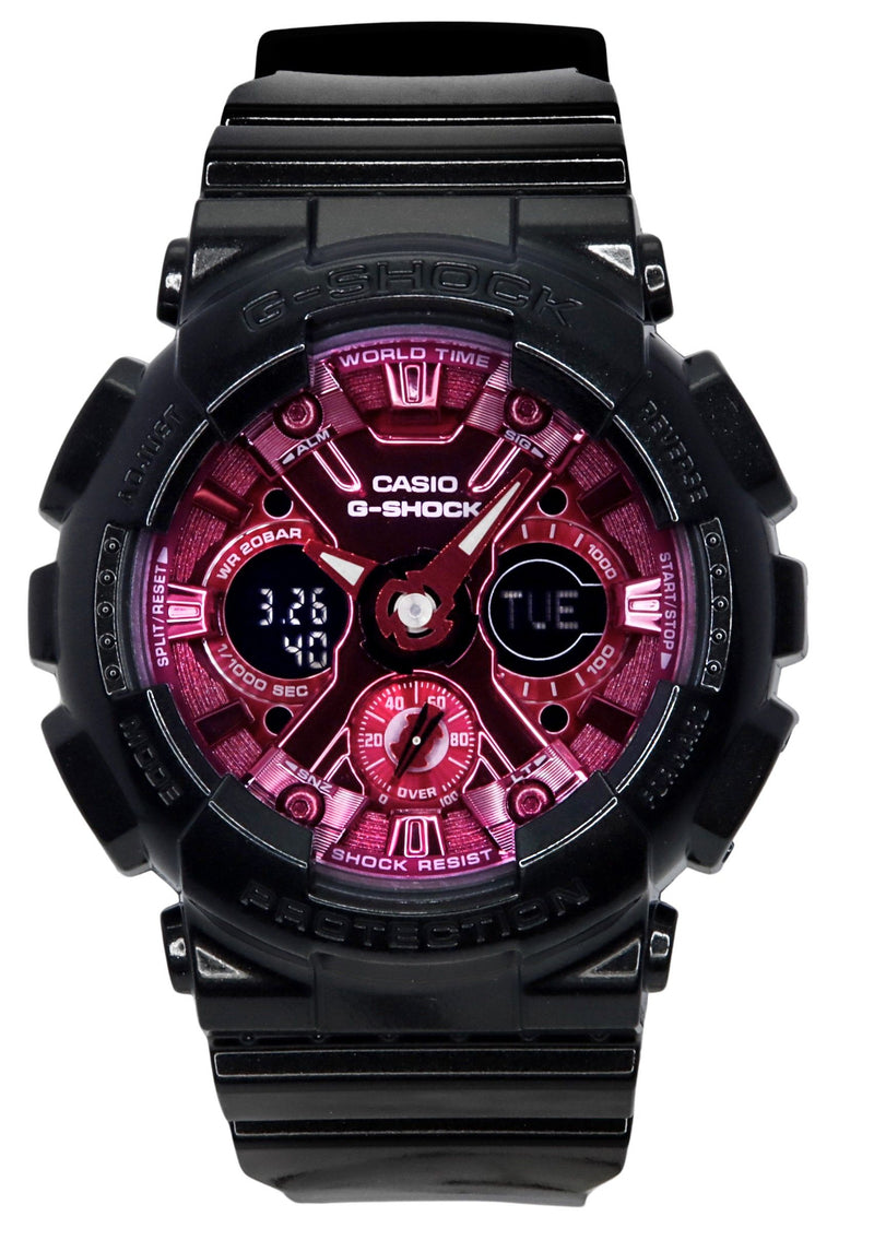 Casio G-Shock Analog Digital Resin Strap Burgundy Dial Quartz GMA-S120RB-1A 200M Women's Watch