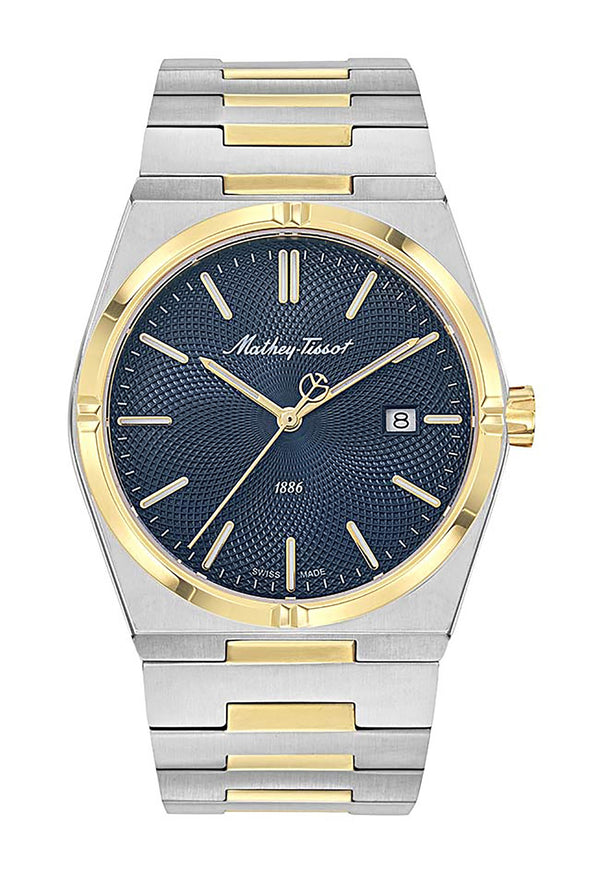 Mathey-Tissot Zeus Two Tone Stainless Steel Blue Dial Quartz H118BBU Men's Watch