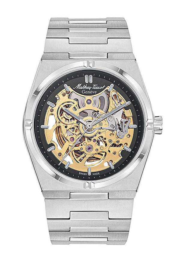 Mathey-Tissot Zeus Skeleton Stainless Steel Black Dial Automatic H118CFAN Men's Watch