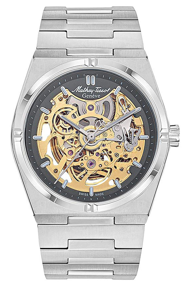 Mathey-Tissot Zeus Skeleton Stainless Steel Grey Dial Automatic H118CFAS Men's Watch