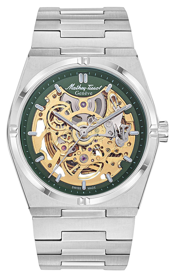 Mathey-Tissot Zeus Skeleton Stainless Steel Green Dial Automatic H118CFAV Men's Watch