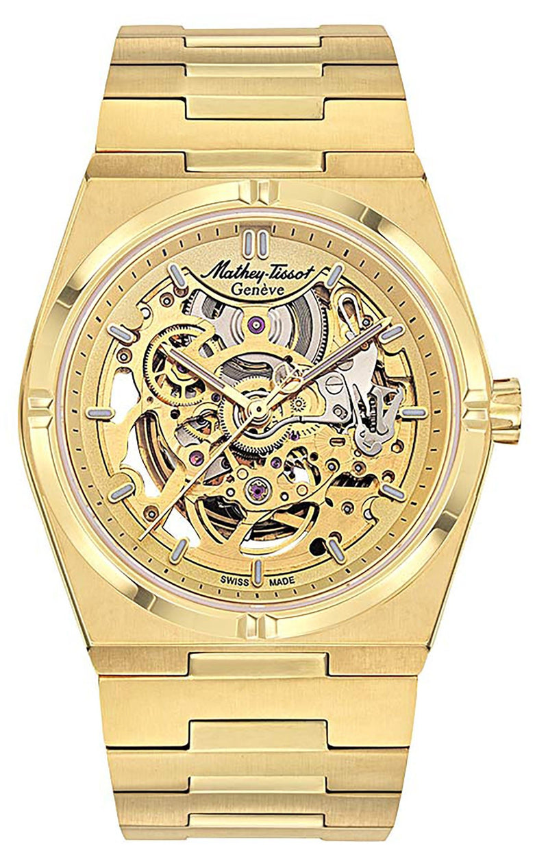 Mathey-Tissot Zeus Skeleton Gold Tone Stainless Steel Champagne Dial Automatic H118CFPDI Men's Watch