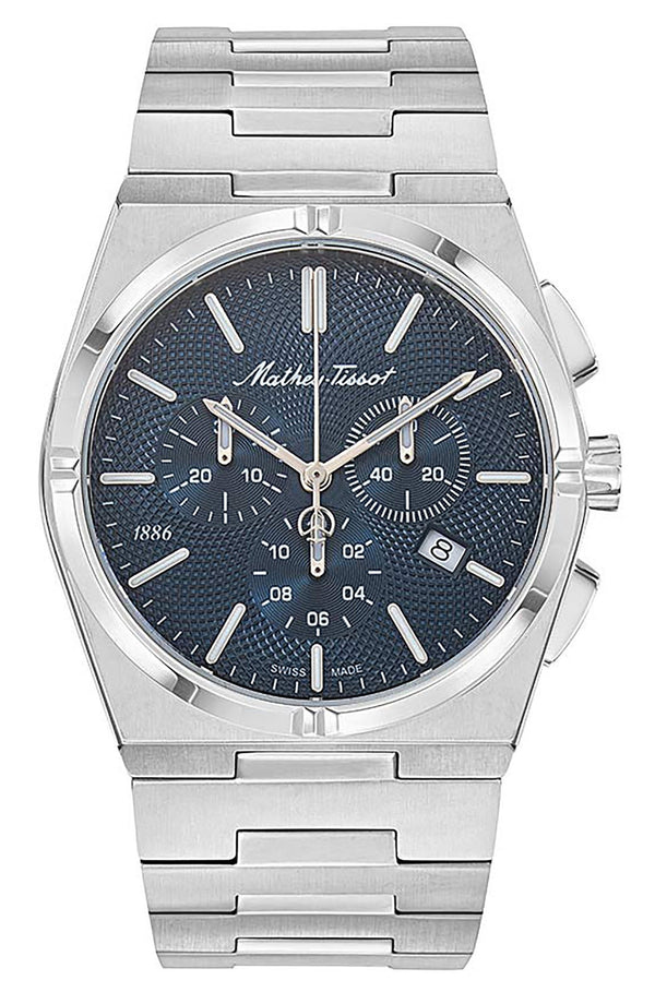 Mathey-Tissot Zeus Chrono Stainless Steel Blue Dial Quartz H118CHABU Men's Watch