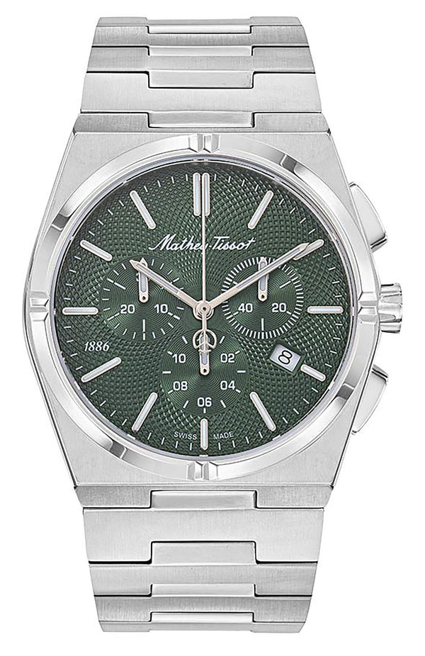 Mathey-Tissot Zeus Chrono Stainless Steel Green Dial Quartz H118CHAV Men's Watch