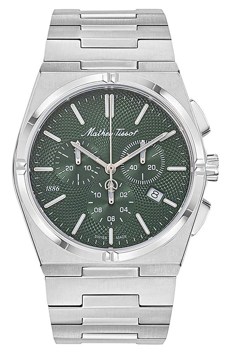 Mathey-Tissot Zeus Chrono Stainless Steel Green Dial Quartz H118CHAV Men's Watch