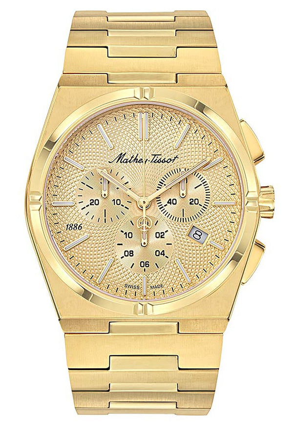 Mathey-Tissot Zeus Chrono Gold Tone Stainless Steel Gold Tone Dial Quartz H118CHPDI Men's Watch