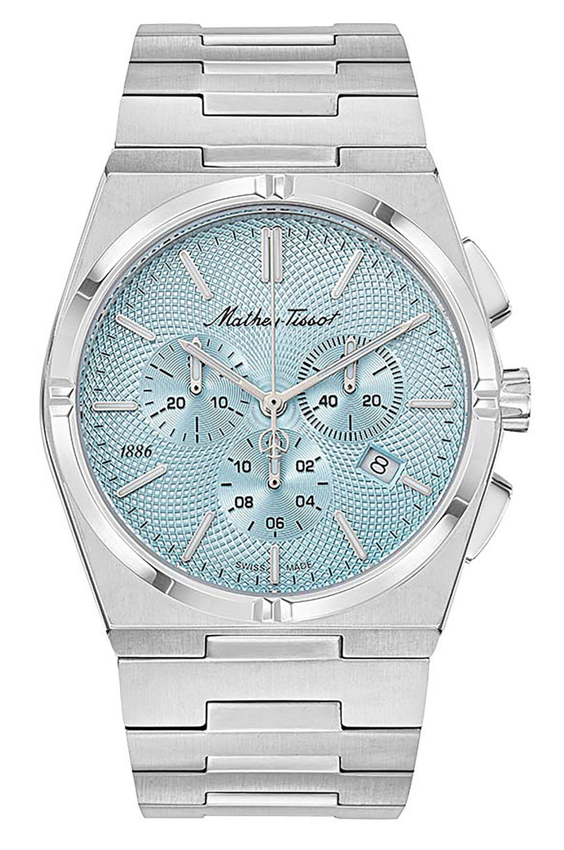 Mathey-Tissot Zeus Chrono Stainless Steel Blue Dial Quartz H118CHSK Men's Watch