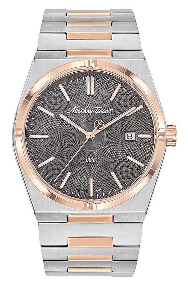 Mathey-Tissot Zeus Two Tone Stainless Steel Black Dial Quartz H118RS Men's Watch