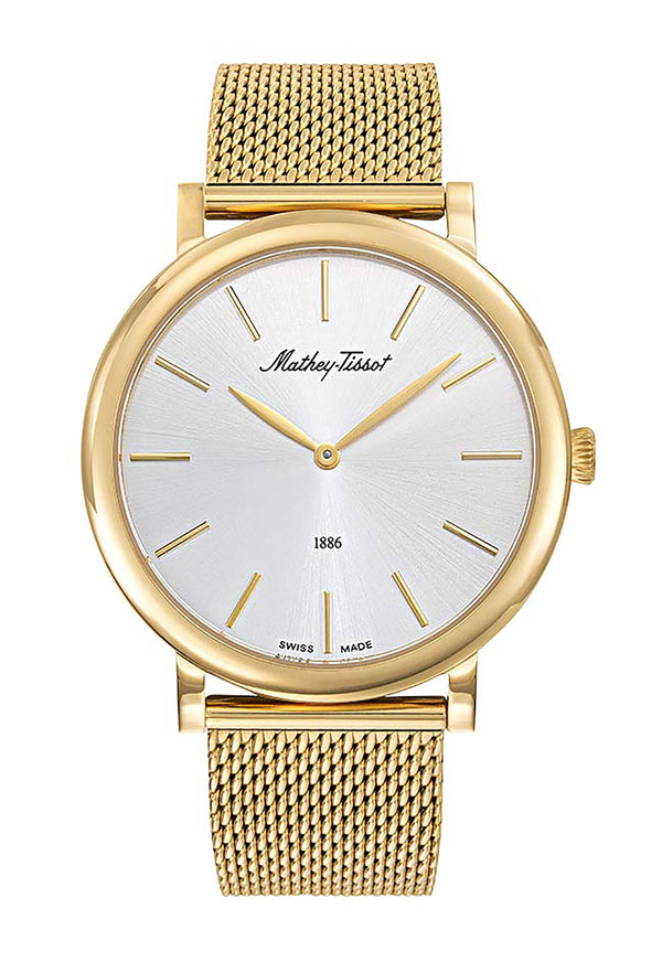 Mathey-Tissot Monsoon Gold Tone Stainless Steel Silver Dial Quartz H7916PYS Men's Watch
