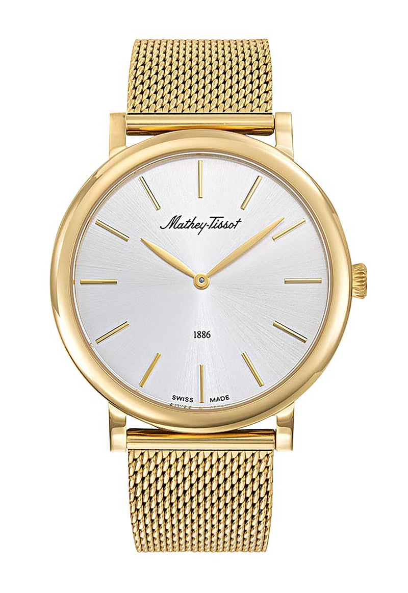 Mathey-Tissot Monsoon Gold Tone Stainless Steel Silver Dial Quartz H7916PYS Men's Watch