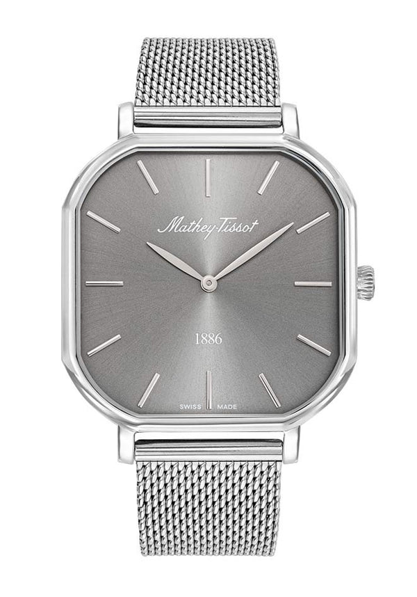 Mathey-Tissot Monsoon Square Stainless Steel Silver Dial Quartz H7917AS Men's Watch