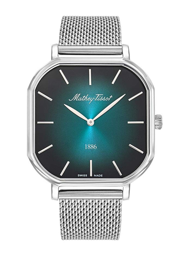 Mathey-Tissot Monsoon Square Stainless Steel Green Dial Quartz H7917AV Men's Watch