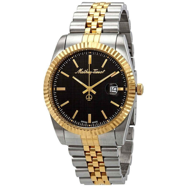 Mathey-Tissot Mathy III Two Tone Stainless Steel Black Dial Quartz H810BN Men's Watch