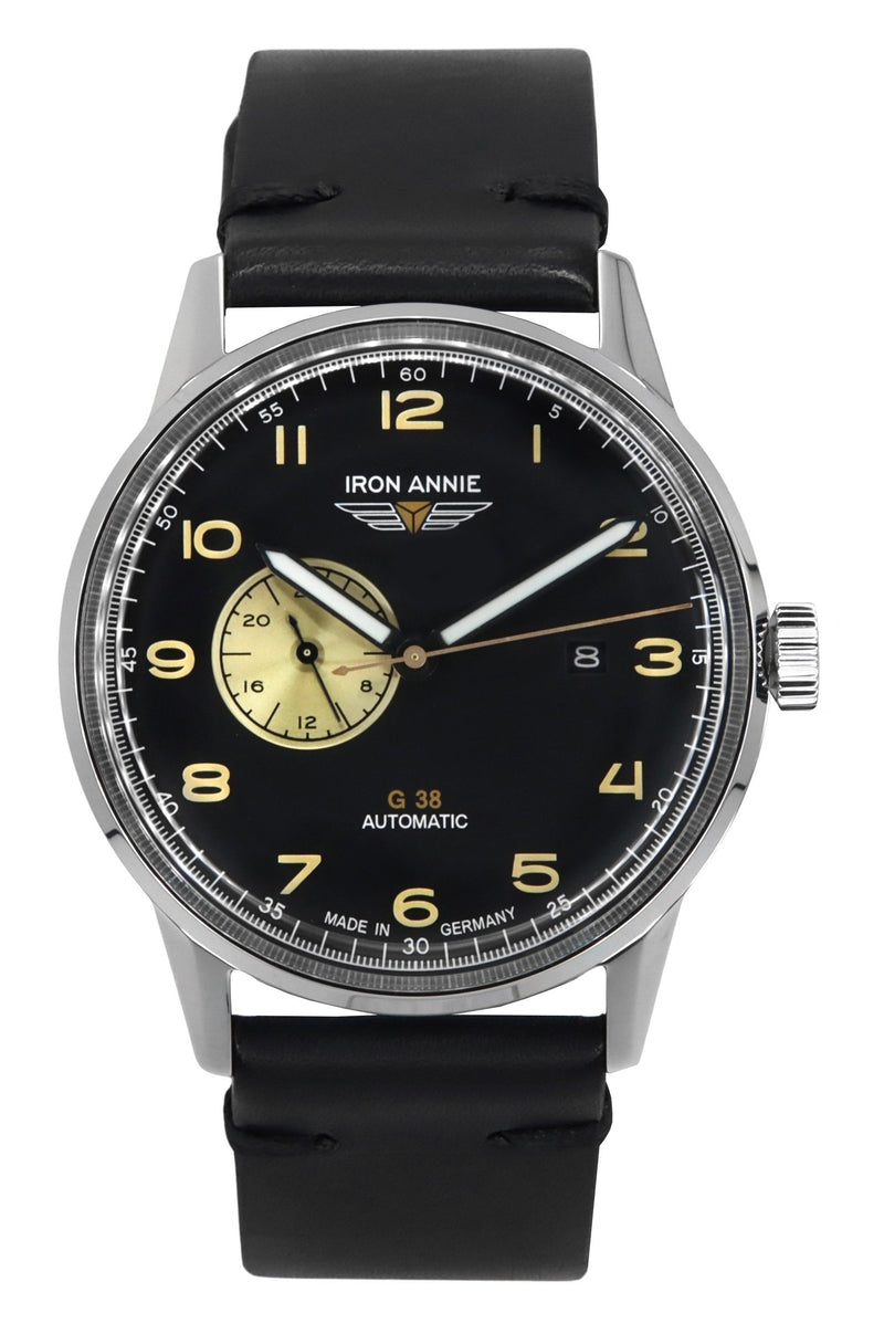 Iron Annie G38 Leather Strap Black Dial Automatic 53682 100M Men's Watch