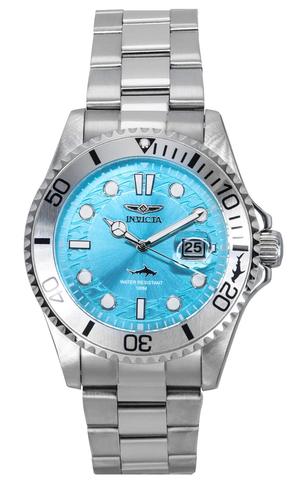Invicta Pro Diver Stainless Steel Light Blue Dial Quartz 44715 100M Mens Watch