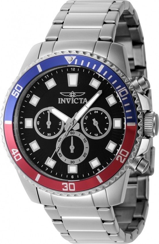 Invicta Pro Diver Chronograph Stainless Steel Black Dial Quartz 46053 Men's Watch