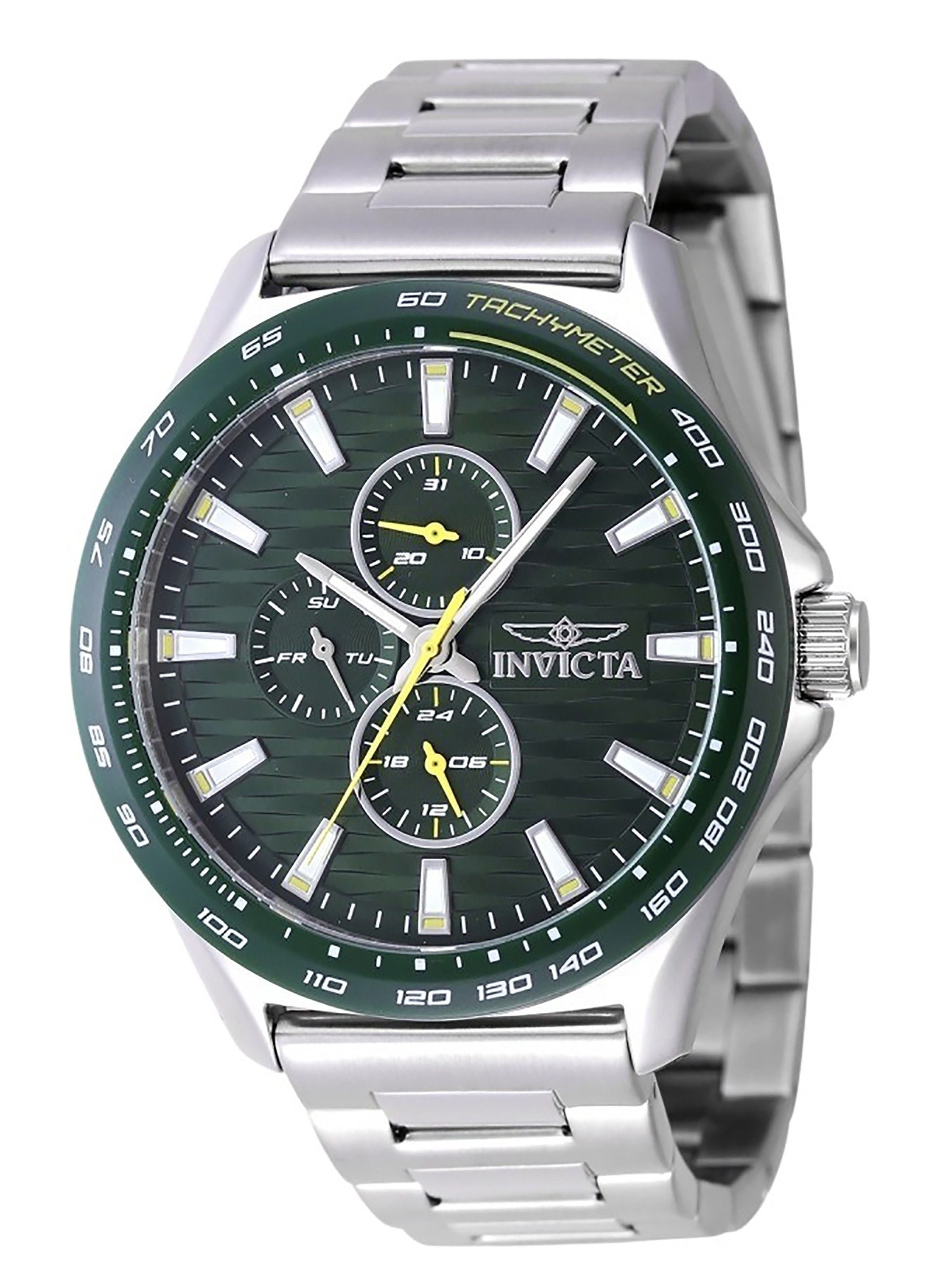 Invicta Racing Stainless Steel Green Dial Quartz 47549 Men's Watch ...