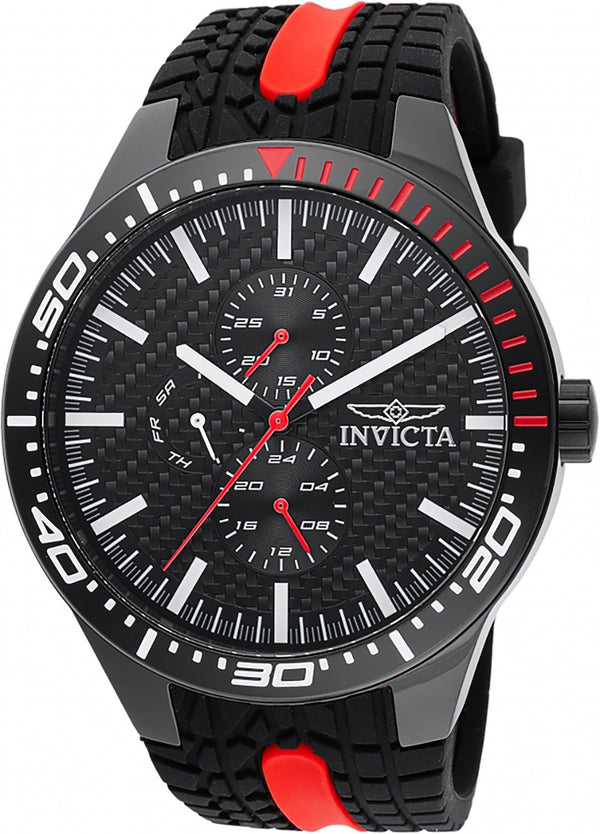 Invicta Racing GMT Silicone Strap Black Dial Quartz 47553 Men's Watch