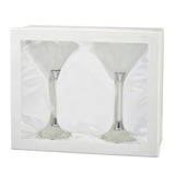 Luxury Giftware by Jere Set of 2 Martini Glasses with Micro Crystal-filled Stems