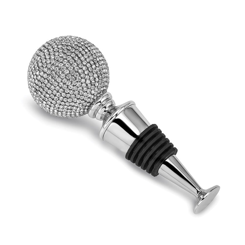 Luxury Giftware by Jere Nickel-plated Crystal Disco Ball Decorated Wine Stopper