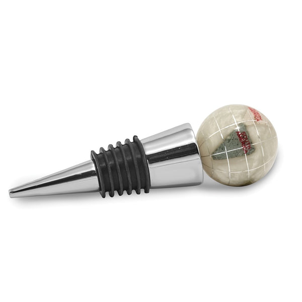 Luxury Giftware by Jere Powder Mother of Pearl Globe 30mm Gemstone Wine Stopper