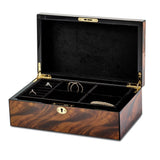 Luxury Giftware by Jere Tiger Wood Veneer High Gloss Finish Multi Use Locking Collector Box