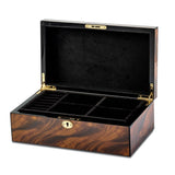 Luxury Giftware by Jere Tiger Wood Veneer High Gloss Finish Multi Use Locking Collector Box