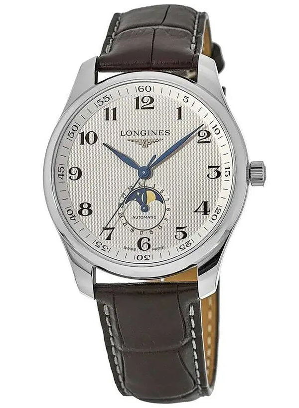 Longines Master Collection Moon Phase Leather Strap Silver Dial Automatic L2.919.4.78.3 Men's Watch